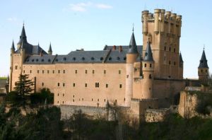 Castillo de Segovia, España-Primer plano de los Destinos Turísticos del Castillo